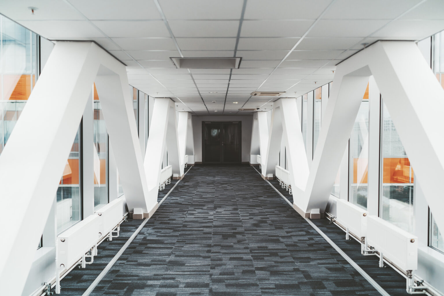 Bright passageway between buildings